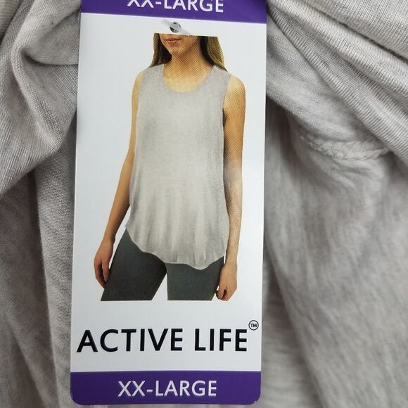 Active Life | Draped Tank Top Heather Grey XXL - Picture 5 of 6